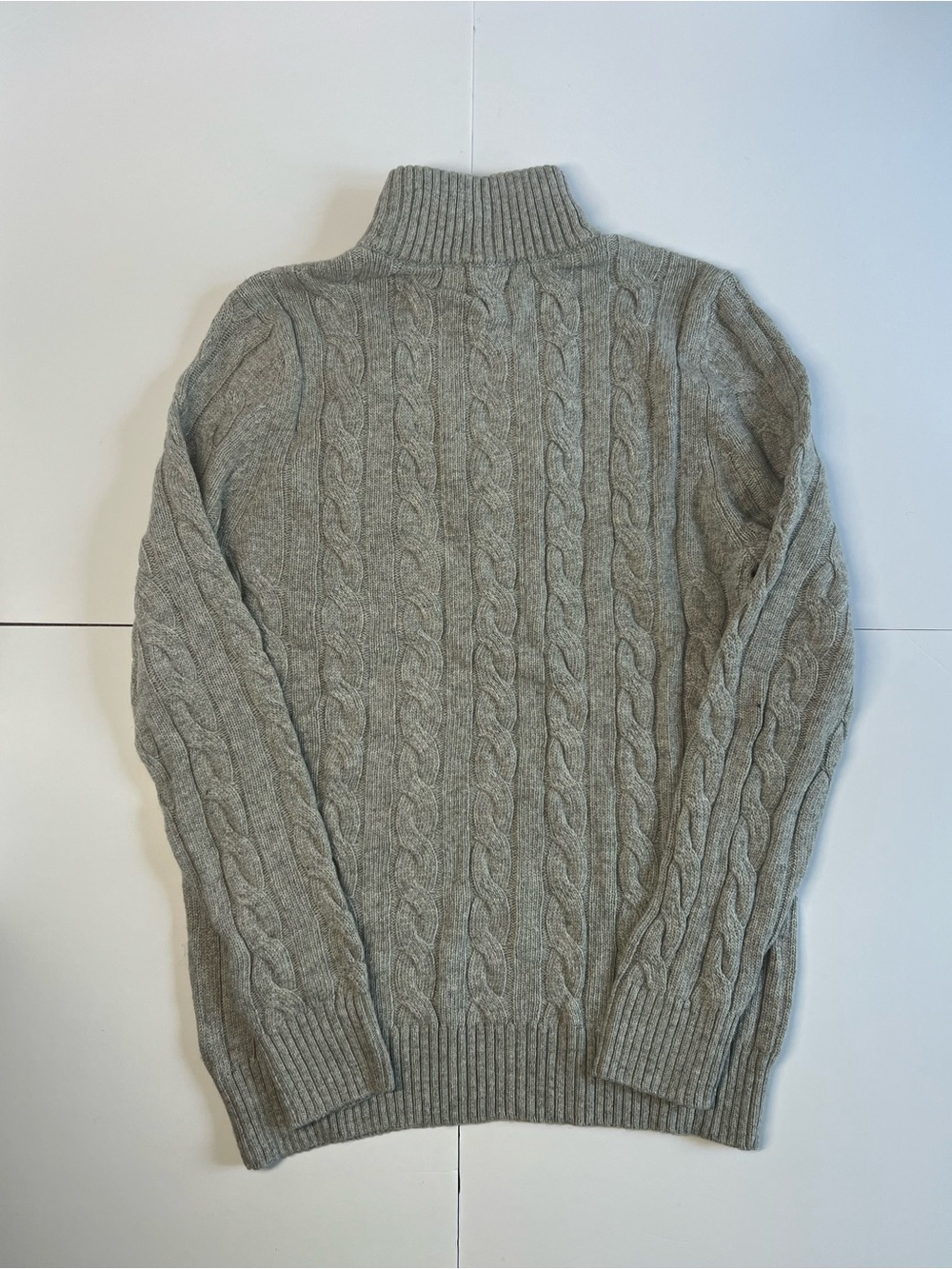 Polo by Ralph Lauren Light Gray Cable-Knit Quarter-Zip Sweater - Picture 5 of 6